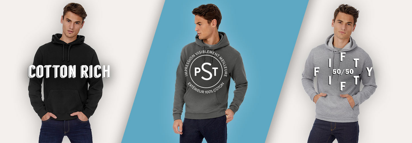 Sweat shirts B&C : Fini de se tromper de modèle & de ligne !