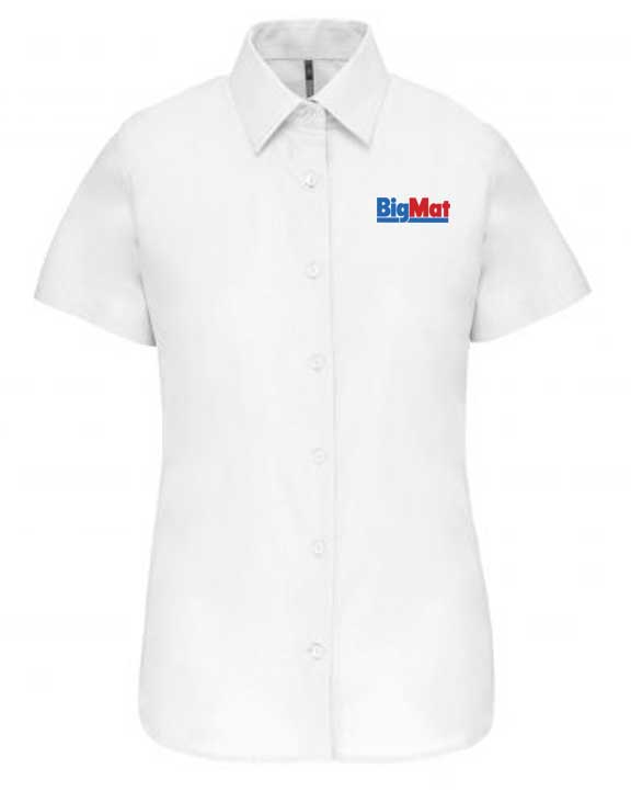 Chemise Oxford manches courtes femme 135g/m²