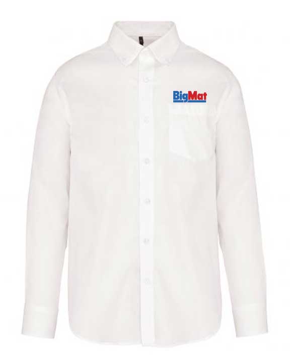 Chemise manches longues sans repassage 115g/m²