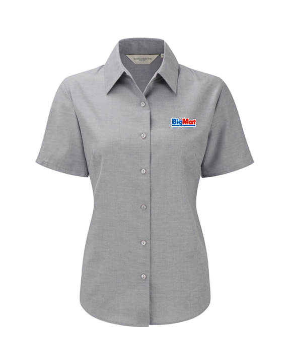 Chemisier femme oxford manches courtes 130g/m²